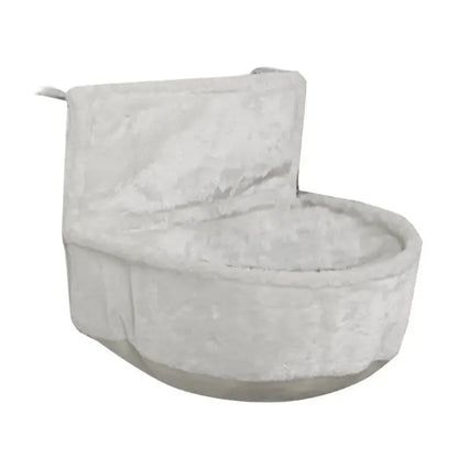 Iron frame cat hammock measuring 40cm, made from grey iron fleece cloth, shown mounted in a cage.