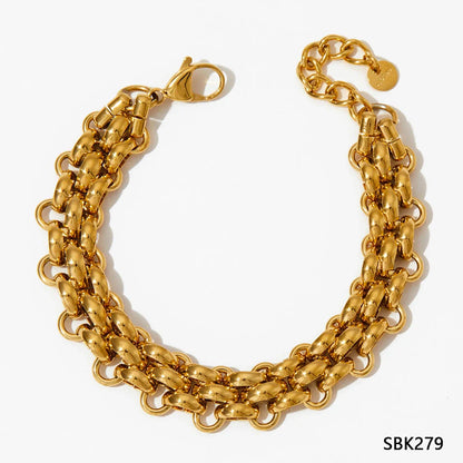 Elegant stainless steel electroplated women's bracelet with a simple design