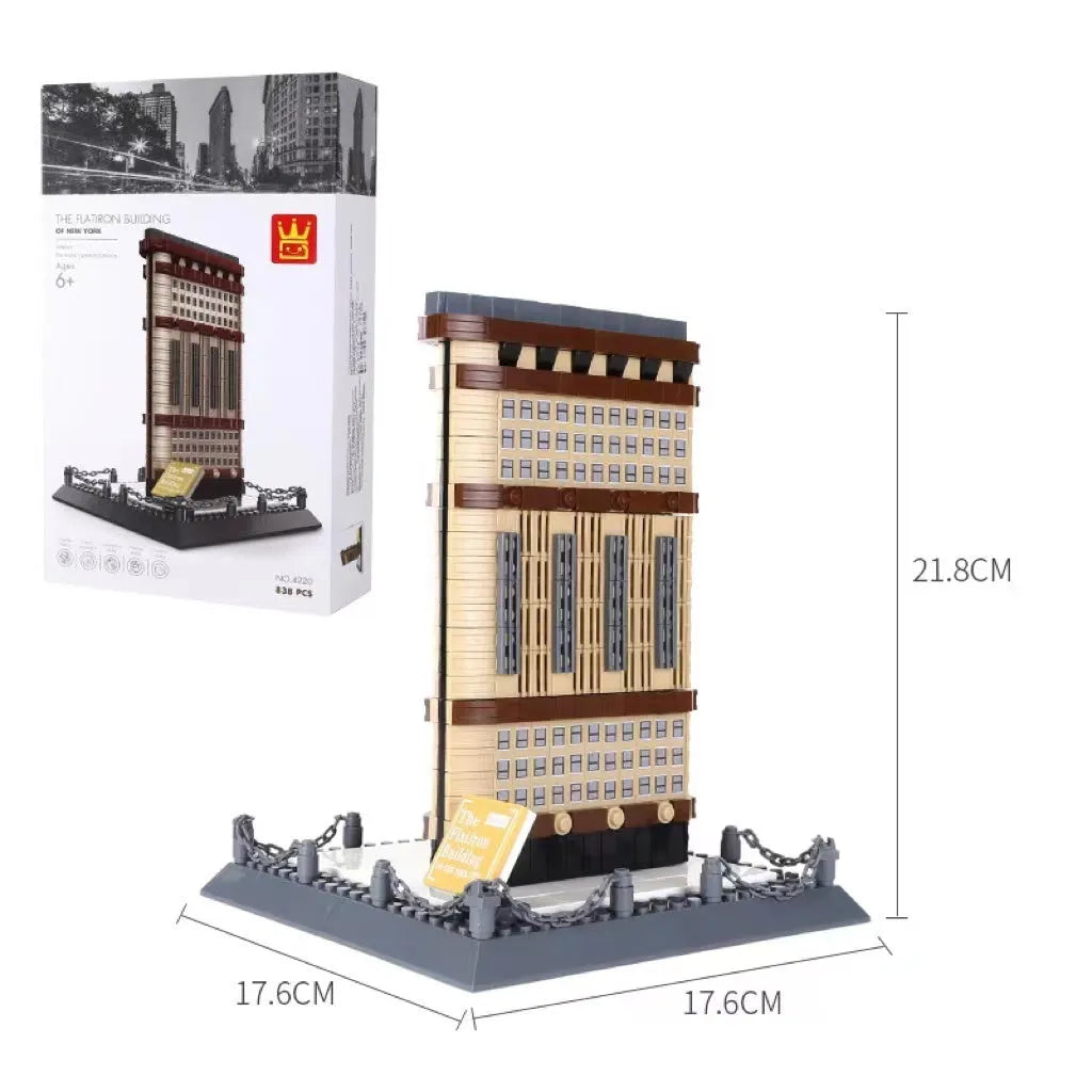 Wange building block set with 800+ ABS plastic pieces for constructing architectural landmark models