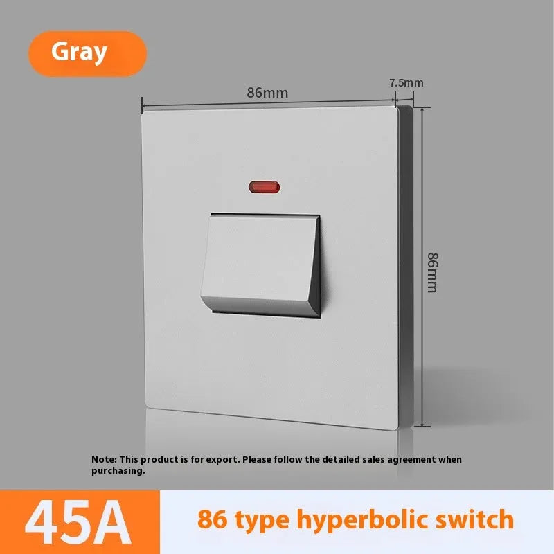 25A and 45A 3P high-power socket switches in gold, grey, or white for curved rack electrical panels