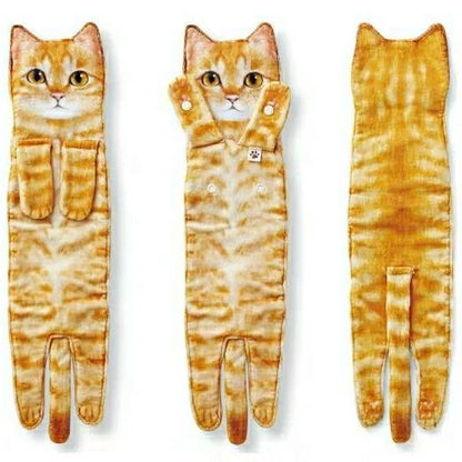 Playful cat-shaped hand towels for bathroom and kitchen use