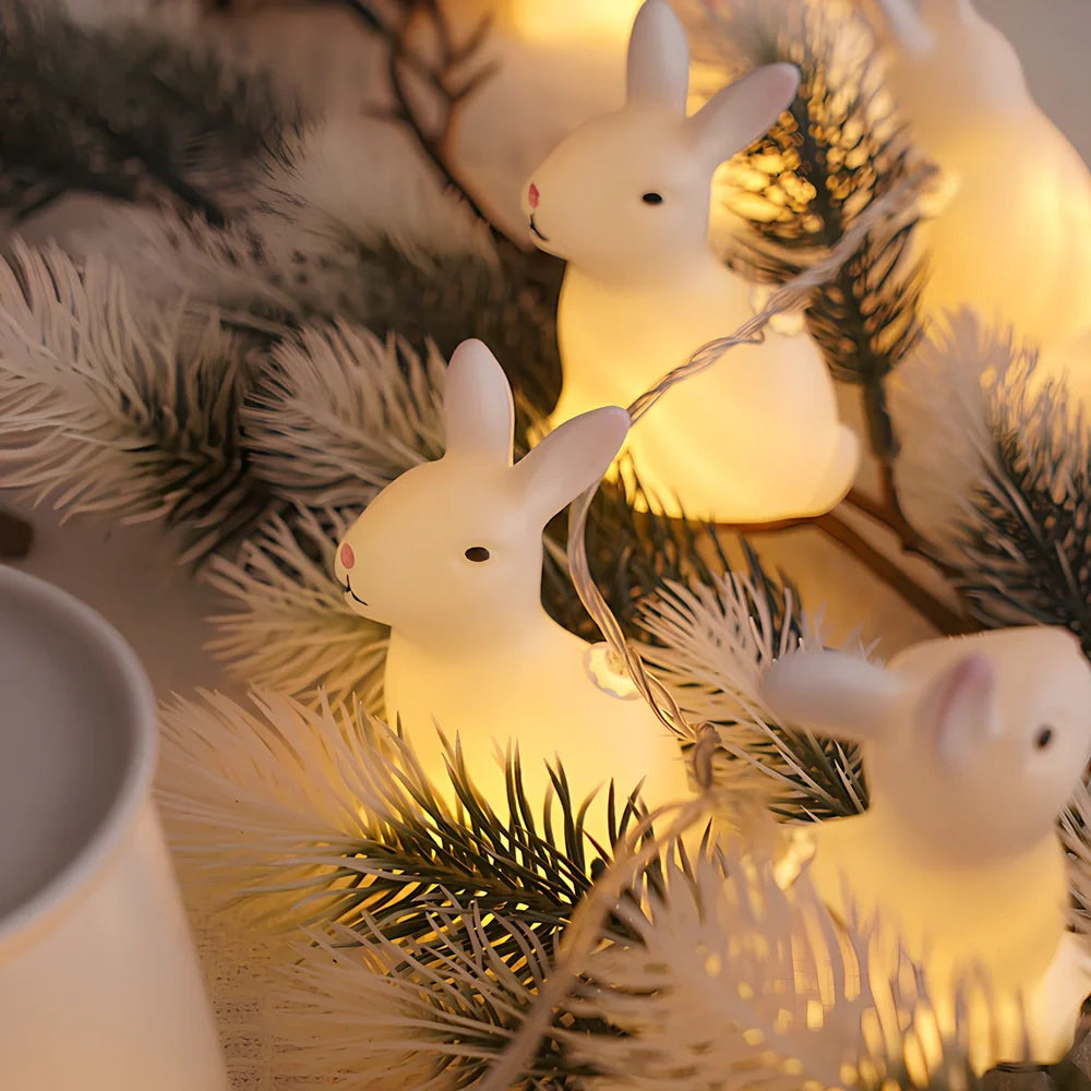 Easter plastic egg lamp with 10 warm white LED bulbs on 1.5m cord with dimming control