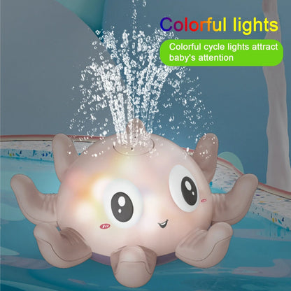 Automatic water spray bath toys with colorful LED lights for fun and engaging bath time experience
