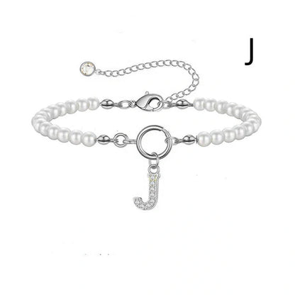 2024 fashion initial pearl bracelet for women with toggle clasp