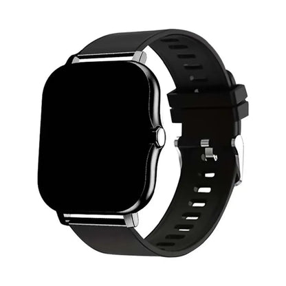 Smart watch with 144-inch touchscreen displaying health metrics, silicone strap, waterproof design for daily activity tracking