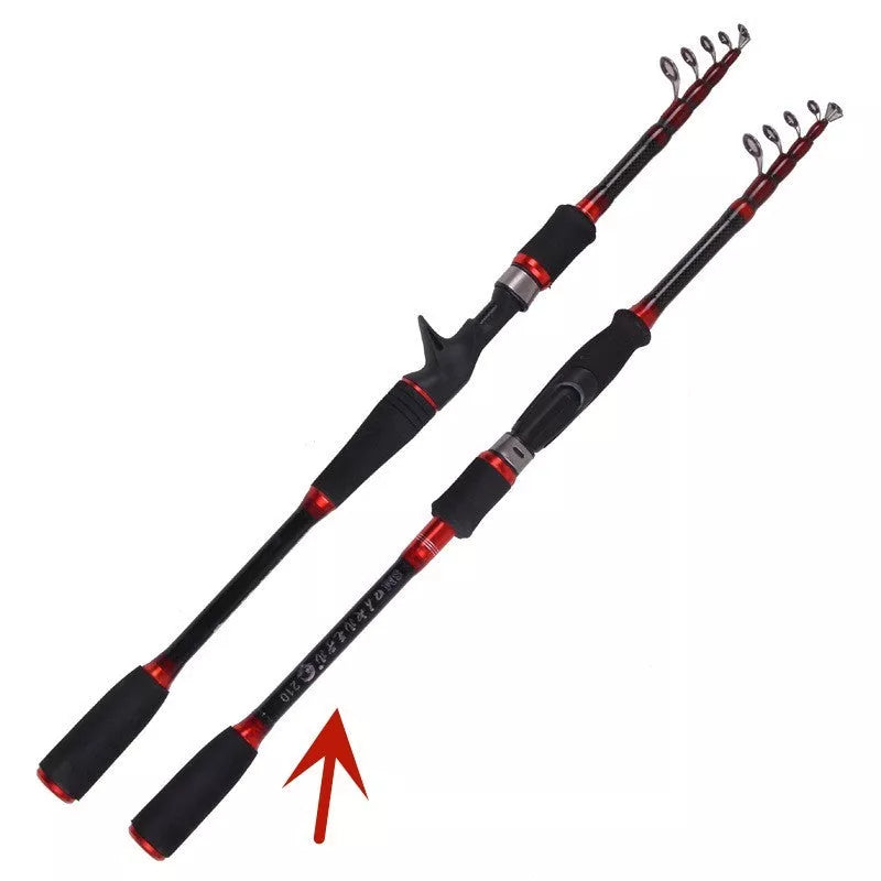 MH Shrinking Carbon Fishing Rod with straight and gun handle options for ocean fishing
