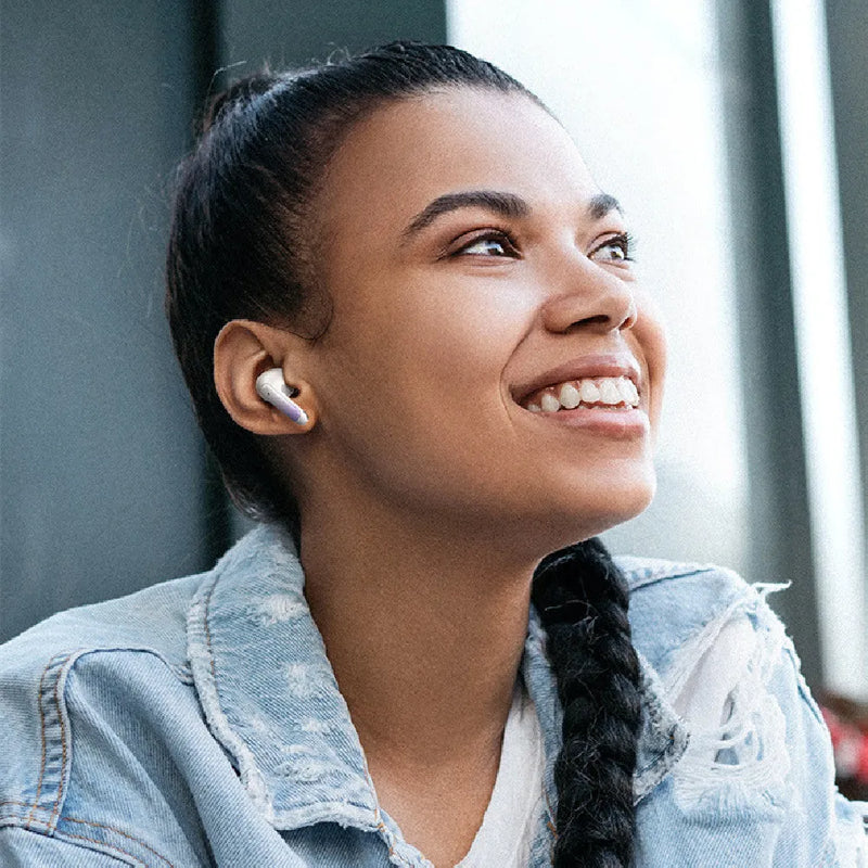 Wireless Bluetooth headset for sports and gaming with 10-metre range, low-latency esports mode, Bluetooth 5.0 connectivity and in-ear design, available in black, white, gradient blue and gradient purple colour options