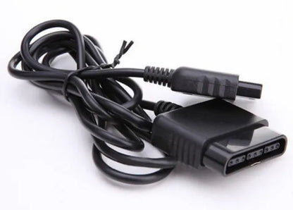 Black plastic PS2 extension cable with PS2 interface for controller or handle connection.
