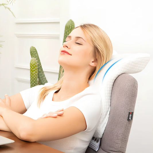 Portable Tencel arch pillow with 35×30×13cm dimensions for cervical support during massage