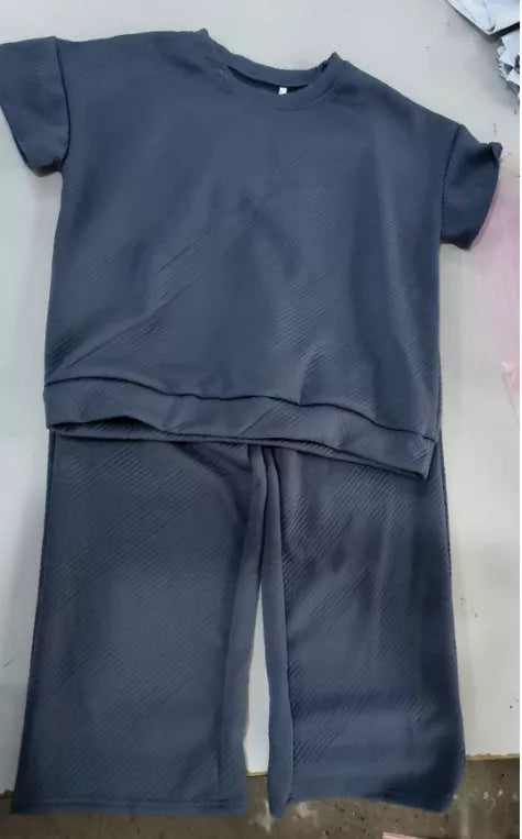 Women's casual polyester two-piece set in various colors