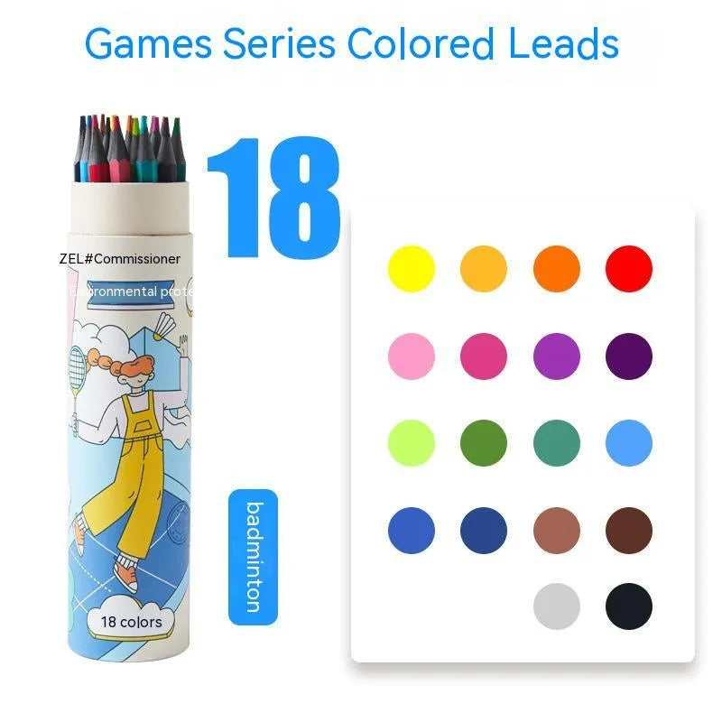 Zhenglin sports colour pencils for children showing paper barrel construction with multiple colour leads