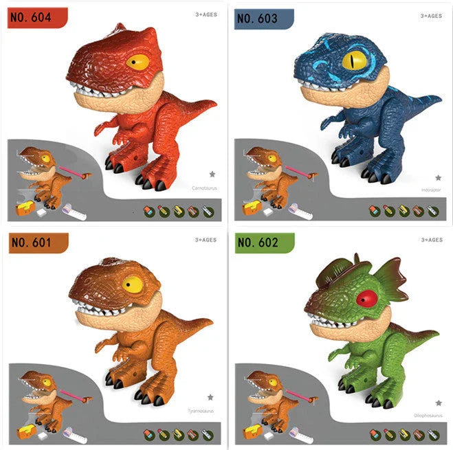 Multifunctional dinosaur-shaped stationery toy with various interactive features and office supplies