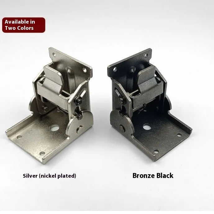 Furniture foot folding hinge with 0-90 degree adjustment and self-locking mechanism for cabinet doors