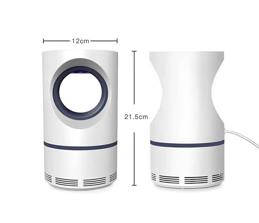 White mosquito killer lamp with violet light technology and USB connection for chemical-free insect control