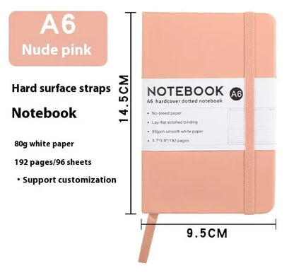 A5 skin feeling PU leather diary with strap closure and horizontal line pages in marble black colour