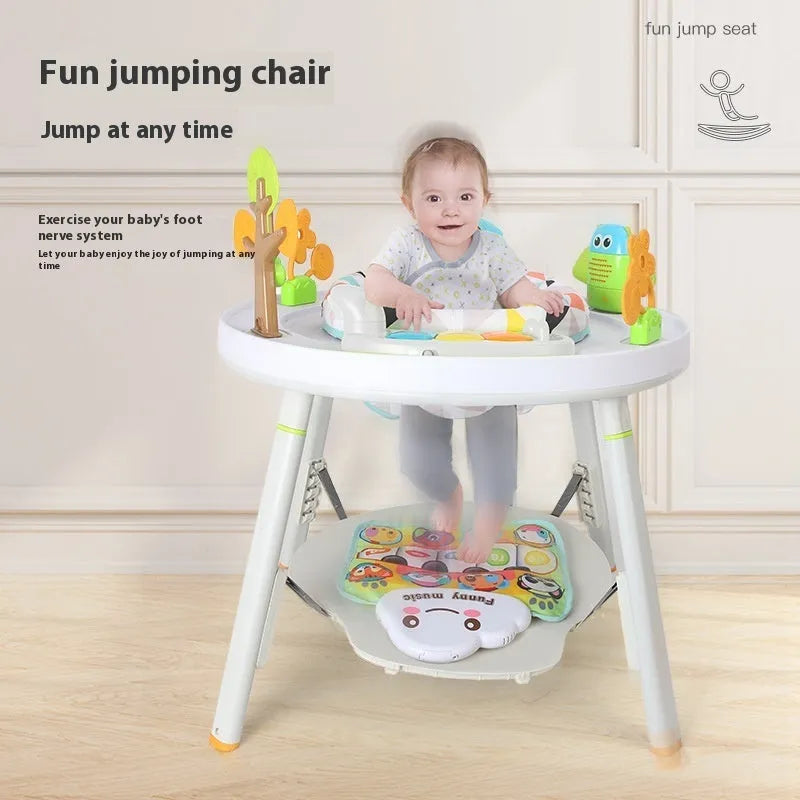 Three-in-one baby jumping chair with developmental toys for vision, intelligence, and motor skill training