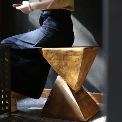 Nordic geometric coffee table with magnesium oxide surface measuring 32×46cm in black, grey, or wood finish