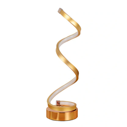 Adjustable LED bedside table lamp in gold finish with dimming switch and European-style design