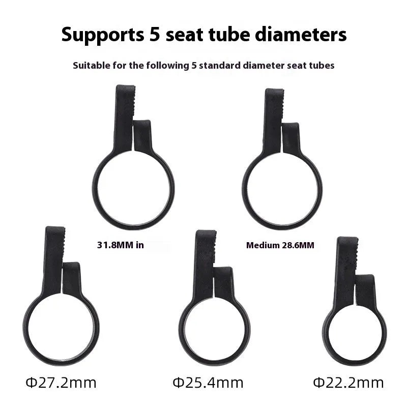 Red and yellow anti-theft bicycle taillight bracket for seat post mounting with reflective surfaces