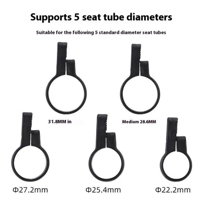 Red and yellow anti-theft bicycle taillight bracket for seat post mounting with reflective surfaces
