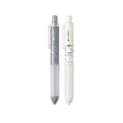 Black and white automatic pencils showing 0.5mm lead tip with minimalist plastic barrel design