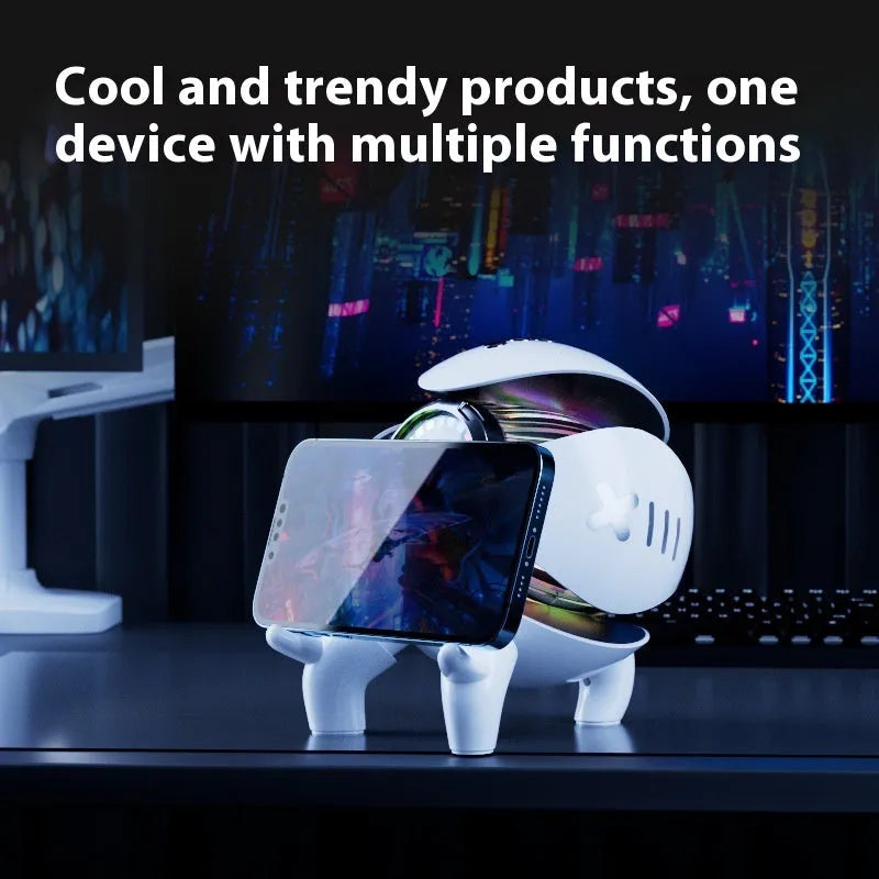 Mech Monster smart clock Bluetooth speaker with alarm, 6W output, 1800mAh battery, ABS+PC housing, white or yellow