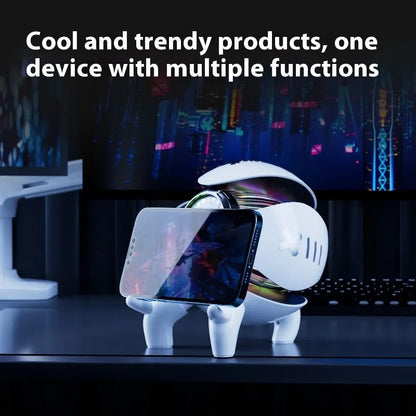 Mech Monster smart clock Bluetooth speaker with alarm, 6W output, 1800mAh battery, ABS+PC housing, white or yellow