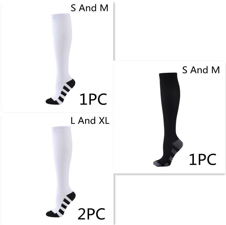 Athletic compression socks with three-bar design for men and women