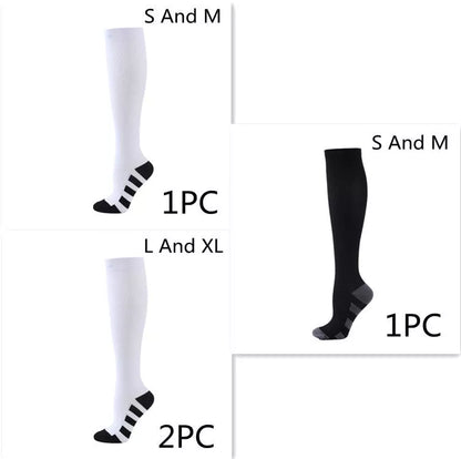 Athletic compression socks with three-bar design for men and women