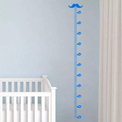 Black children's beard height measurement wall sticker, 57x12cm, modern design