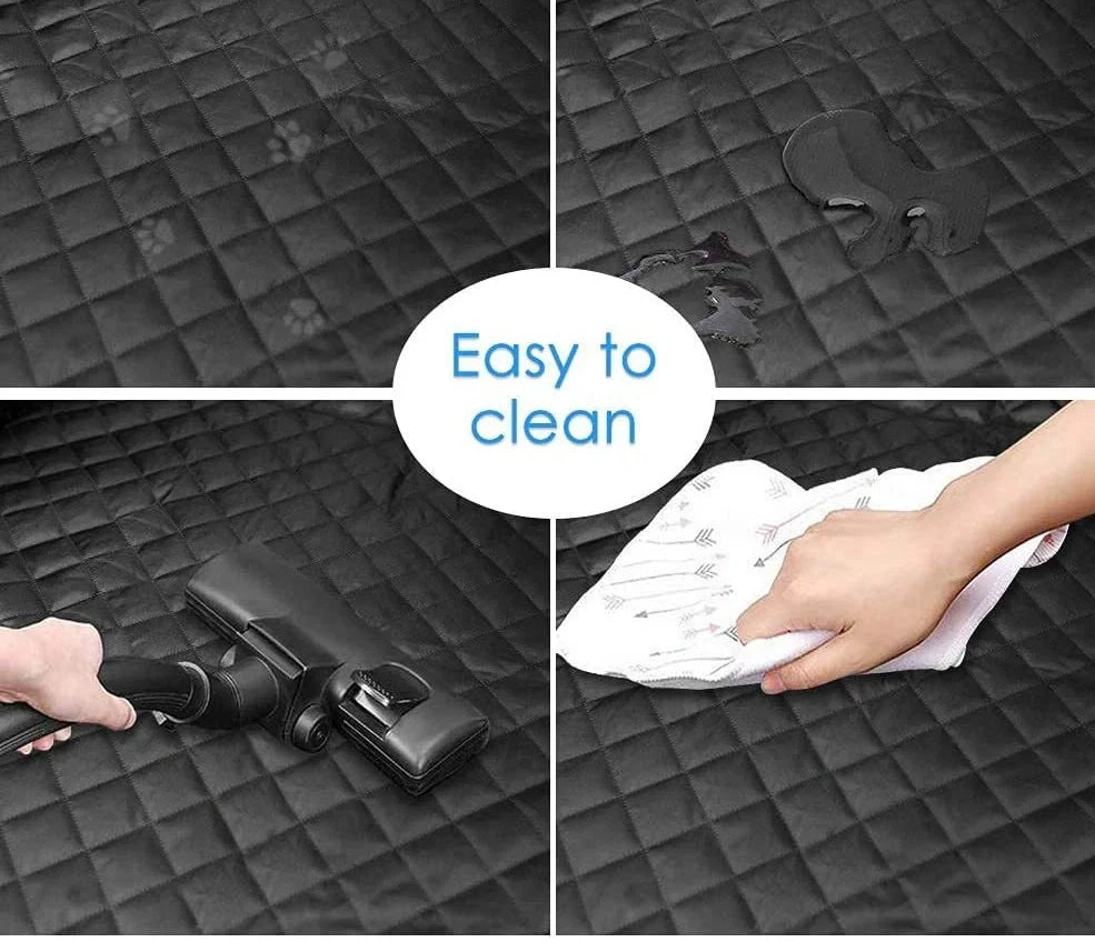 Waterproof dog car boot mat with storage bag and anti-skid net in vehicle