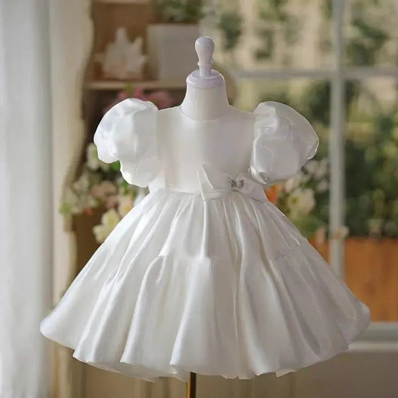 Little girl piano performance costume in acetate fibre fabric with height sizing options