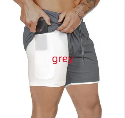 Pocket compression shorts in nylon, moisture-wicking and quick-drying, available in multiple colours and sizes S to 3XL.