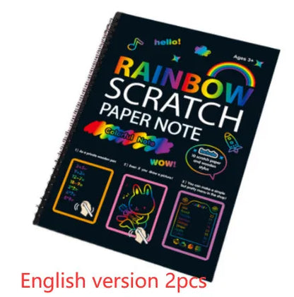 Large 26x19cm children's scratch art paper for DIY creative painting activities