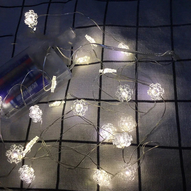 LED string lights with Santa Claus and snowflakes for Christmas decor