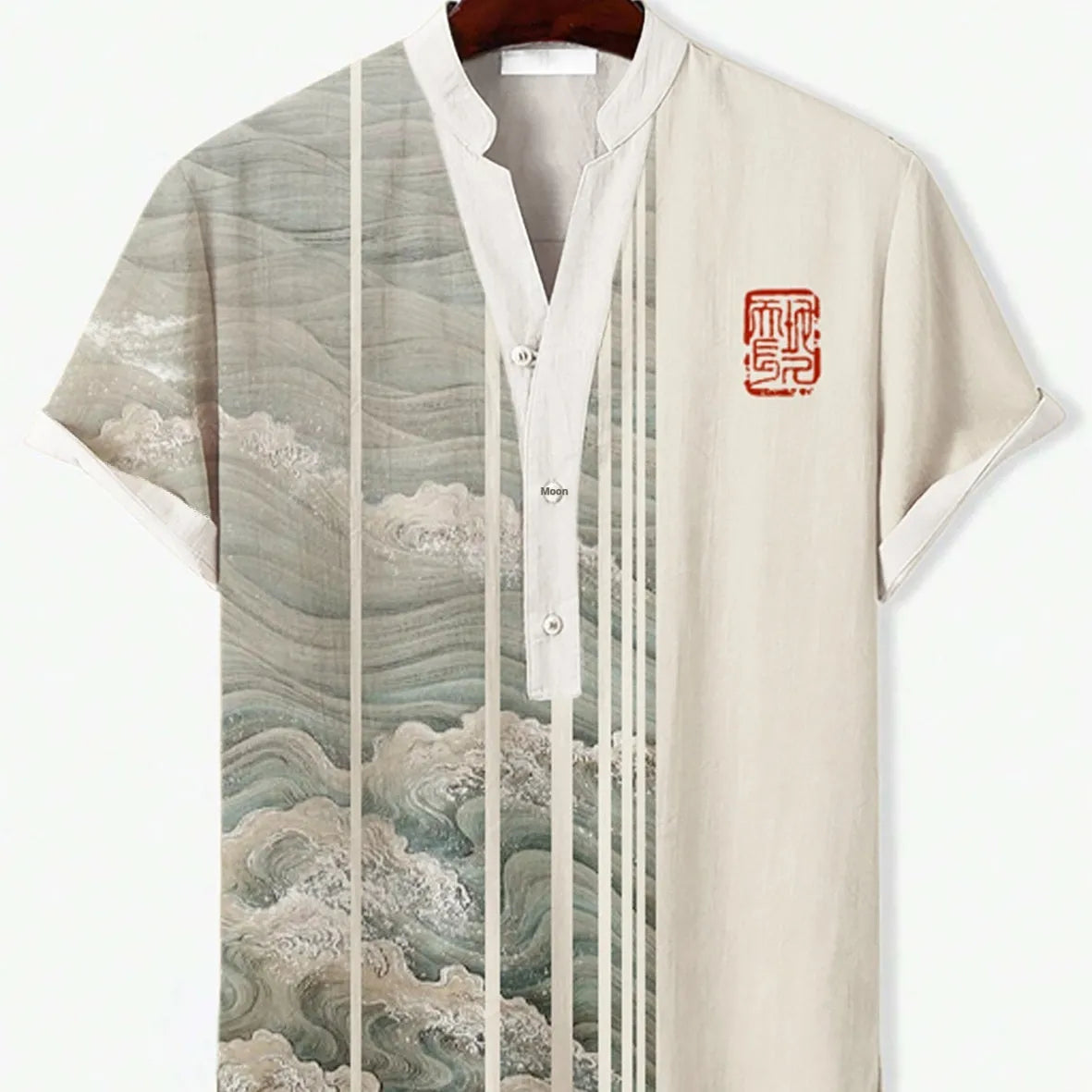 Men's 3D digital animal print short sleeve T-shirt on a hanger, available in multiple colours and sizes up to 5XL.
