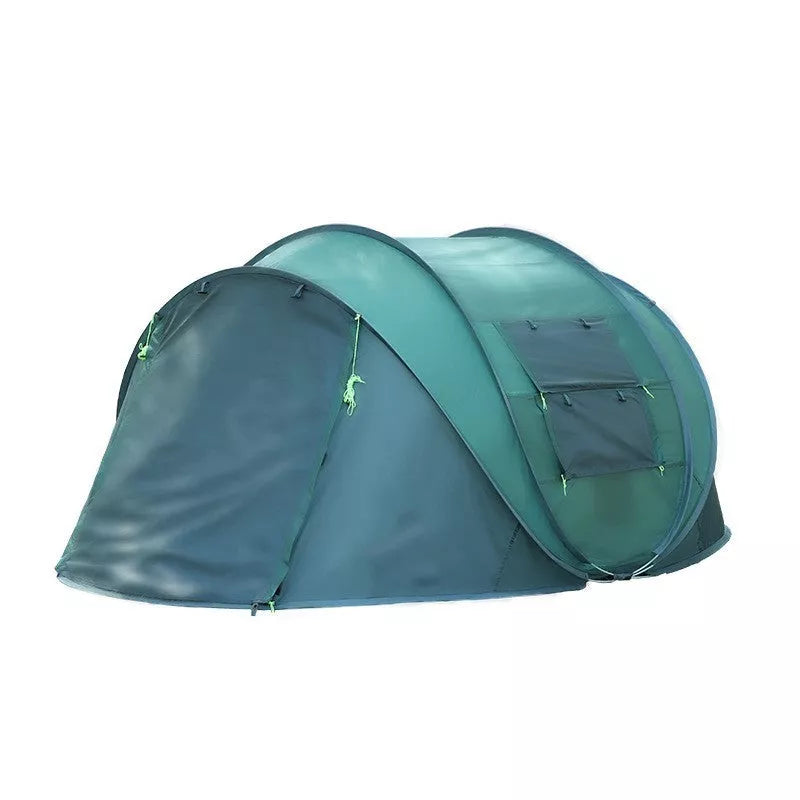 Single-Layer Automatic Speed Open Tent in dark green and brown, perfect for outdoor adventures