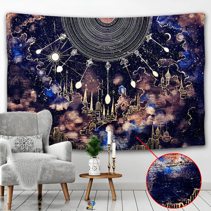 Nordic-style polyester background cloth for tapestry and wall decor, shown in a neutral colour.