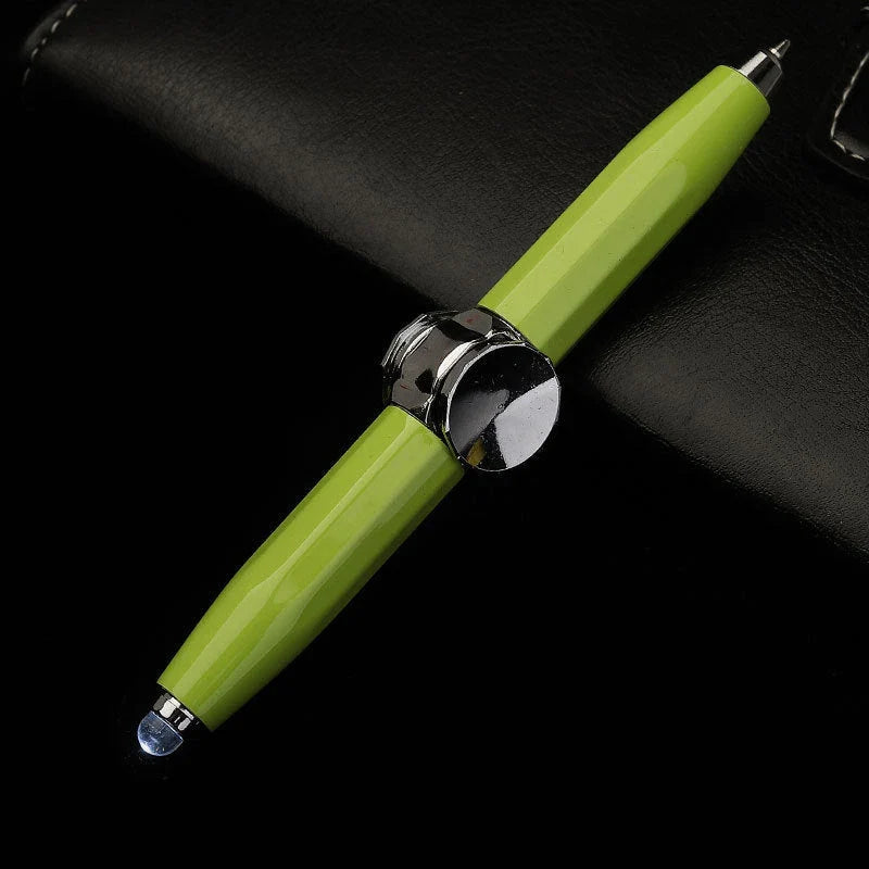 Stylish multi-function LED pen with spinning gyro fidget for stress relief, office and school supplies