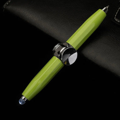Stylish multi-function LED pen with spinning gyro fidget for stress relief, office and school supplies