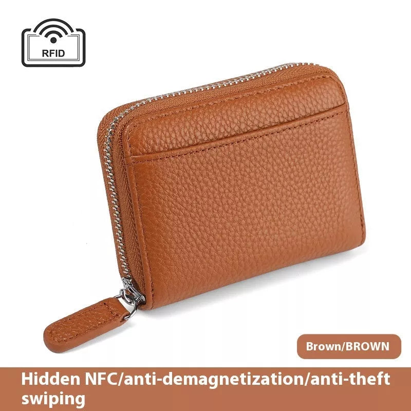 2024 RFID Genuine Leather Wallet with coin pocket and card slots