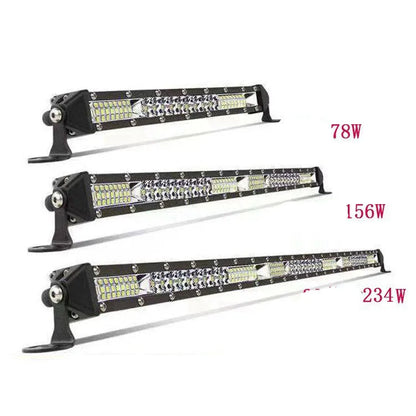 Ultra-thin white aluminium LED strip light bar for motocross vehicle roof.