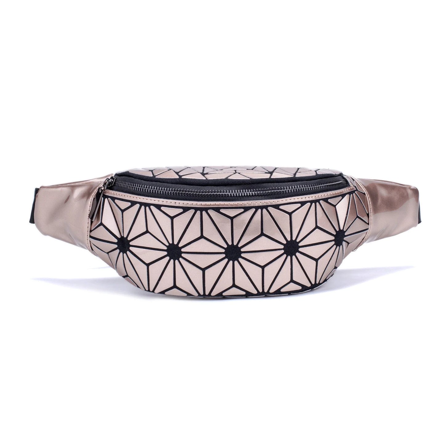 Stylish waist bags in various colors made of premium PU leather with a sleek geometric design, providing hands-free convenience and organization for modern women.