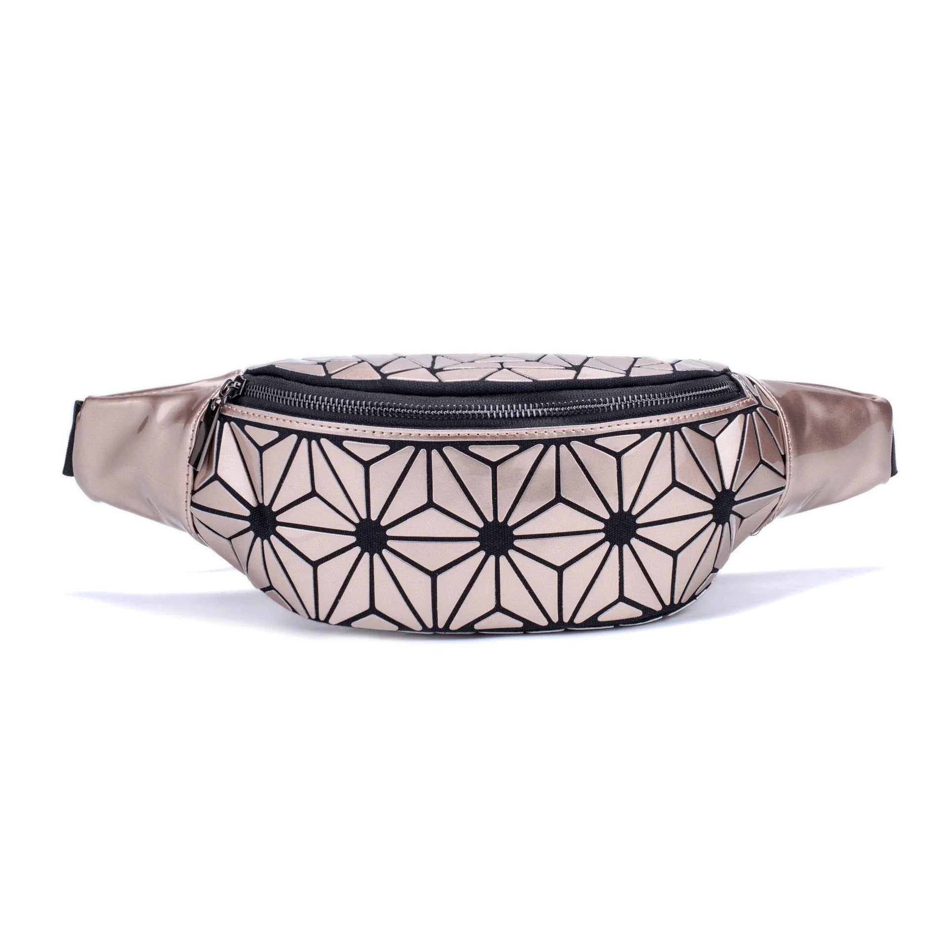 Stylish waist bags in various colors made of premium PU leather with a sleek geometric design, providing hands-free convenience and organization for modern women.