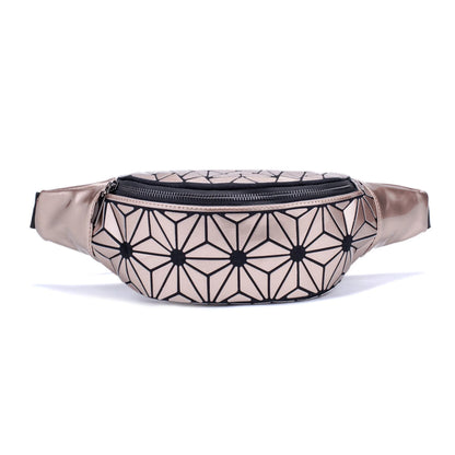 Stylish waist bags in various colors made of premium PU leather with a sleek geometric design, providing hands-free convenience and organization for modern women.