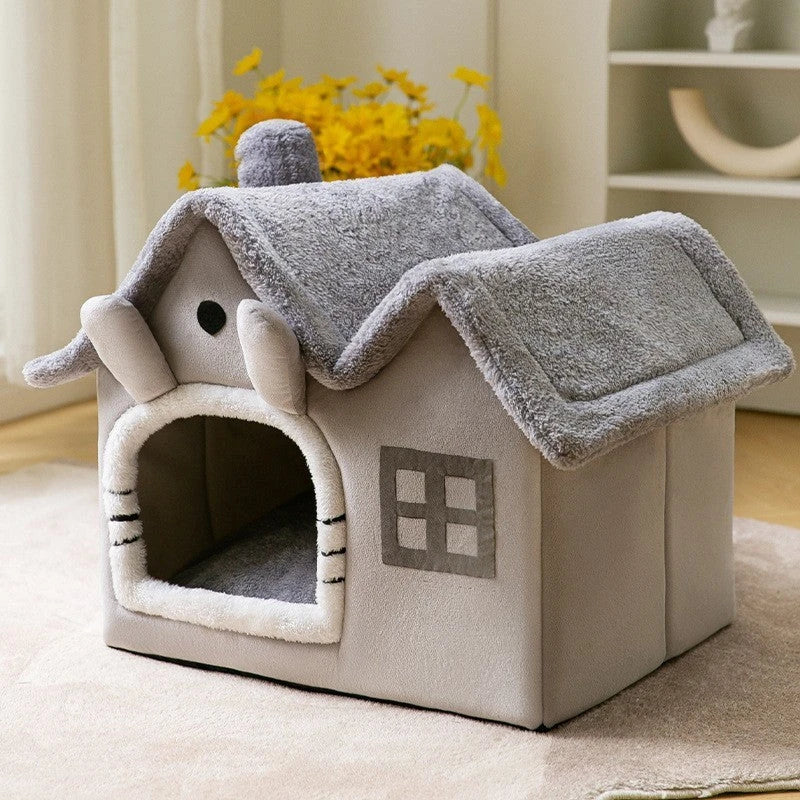 A cozy and comfortable pet bed with a self-warming fabric, durable non-slip base, and removable machine-washable cover