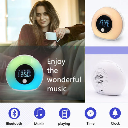 Digital Music Alarm Clock with Bluetooth 5.0 and VA LCD screen in colorful option