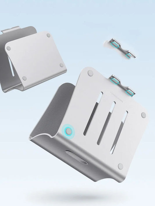 Aluminium alloy notebook cooling bracket with rotary mechanism in silver colour