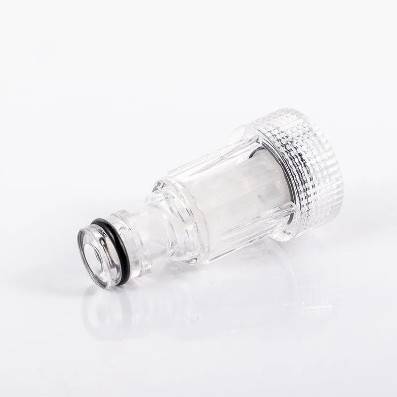 Transparent plastic water inlet joint for Kärcher pressure washer with 3cm diameter