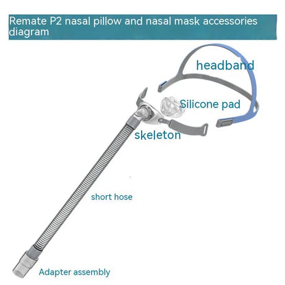 Ventilator nasal pillow accessory pack with nose pad, silicone cushion, and thickened headband
